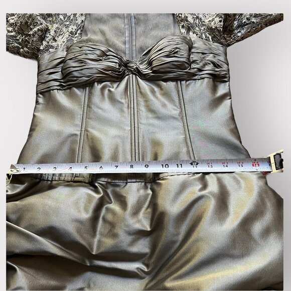 MoB Evening Gown Rickie Freeman Teri Jon Size 10 Lace & Organza Metallic Dress - Picture 5 of 12